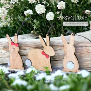 Bunny Easter Basket Tag Bundle SVG and DXF Files for Laser Cutter/Basket Tag Digital Download for Laser Cutter/Rabbit Basket Name Tag