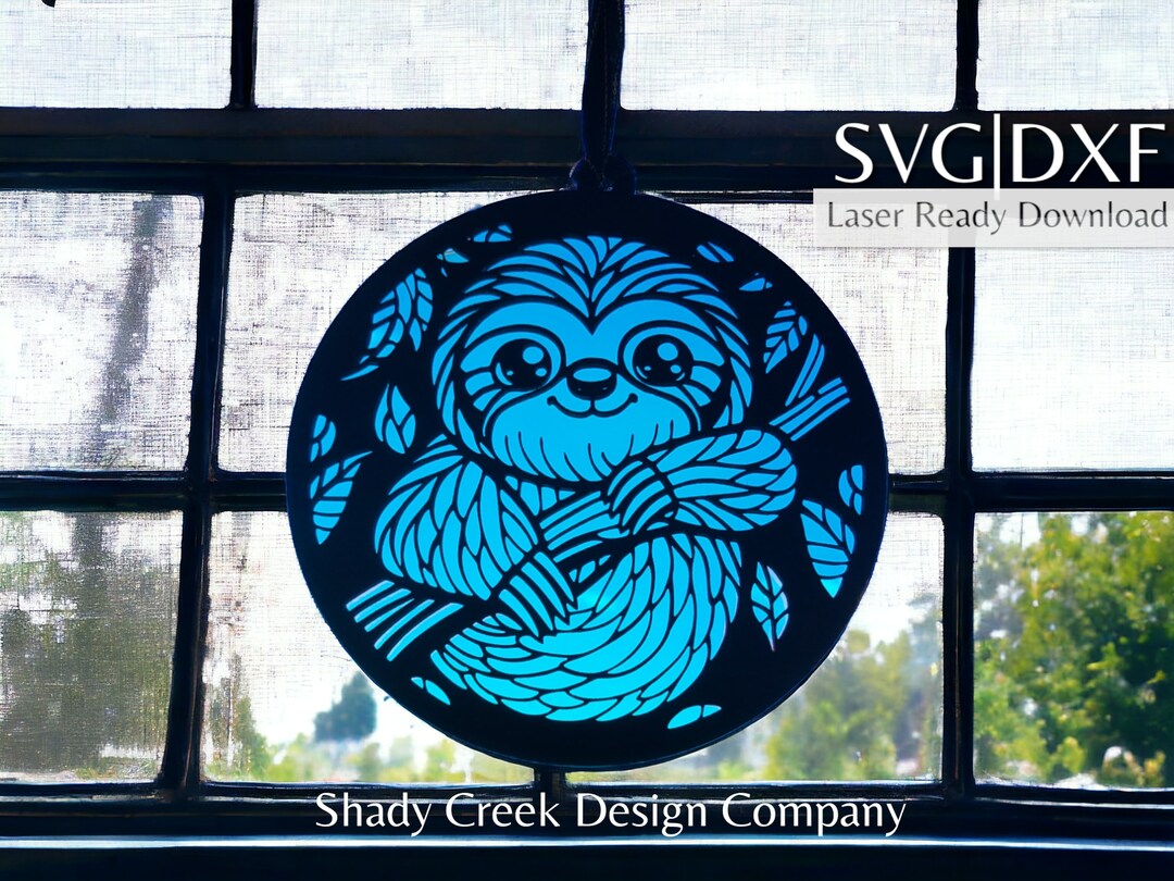 Sloth Suncatcher Laser Cut File: SVG DXF (digital Download) - Etsy