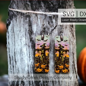 Scarecrow Dangle Earring Laser Cut File: Halloween SVG DXF (Digital Download)