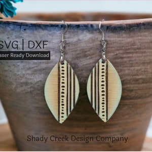 Fun Print Dangle Earring Laser Cut File/Digital Download Laser Cut File DXF SVG/Earrings/Fun Print Earring File for Laser Cutter