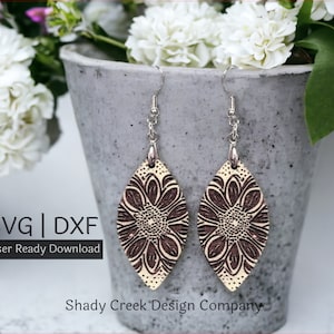 Fun Print Dangle Earring Laser Cut File/Digital Download Laser Cut File DXF SVG/Earrings/Fun Print Earring File for Laser Cutter