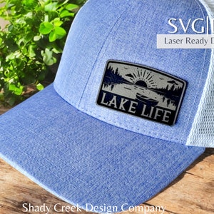Lake Life Hat Patch Laser File in DXF SVG/Laser Cut File Hat Patch/Rectangle Patch/Laser Hat Instant download File/Beach Lake Hat Download