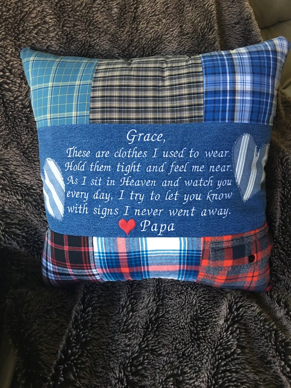 QUILT PILLOW Memory pillow from loved ones shirt memorial ...