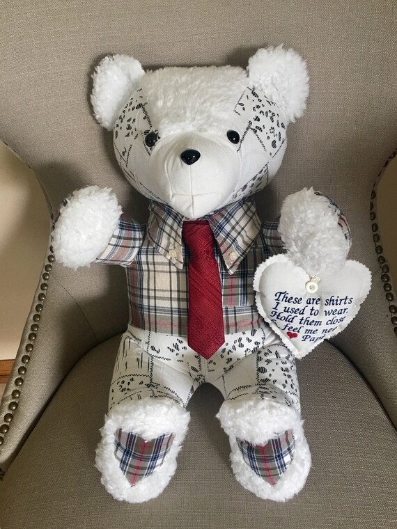 memory teddy bears made from loved ones clothing