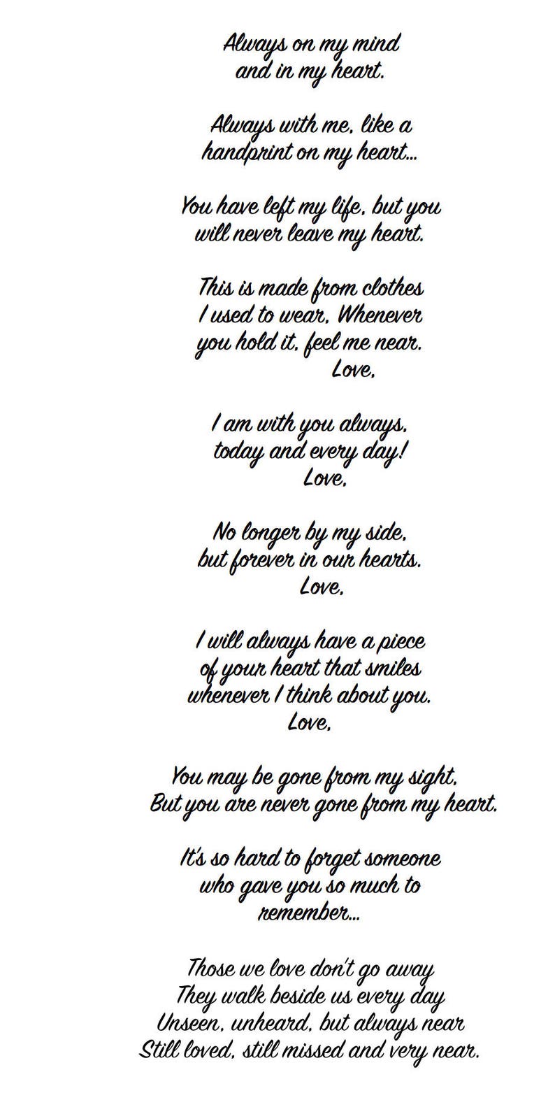 Handwriting keepsake Made from loved ones shirt Memory Etsy