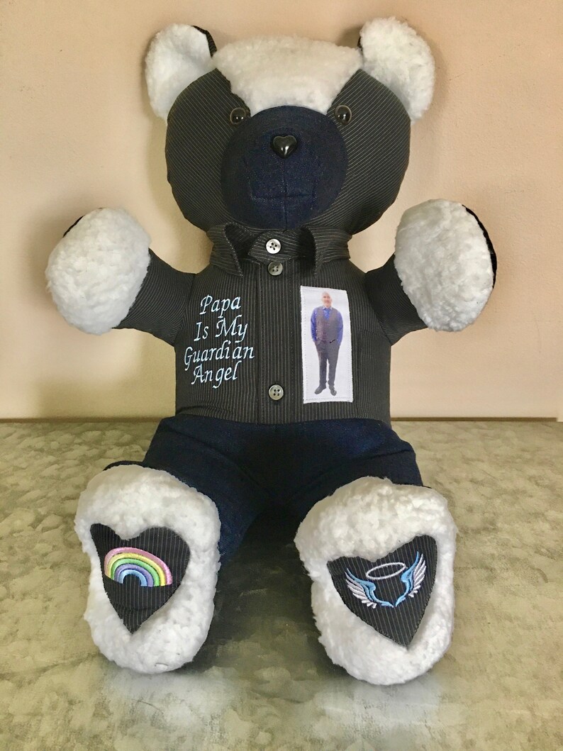 Memory bear made from loved one t shirt bear made from jeans | Etsy