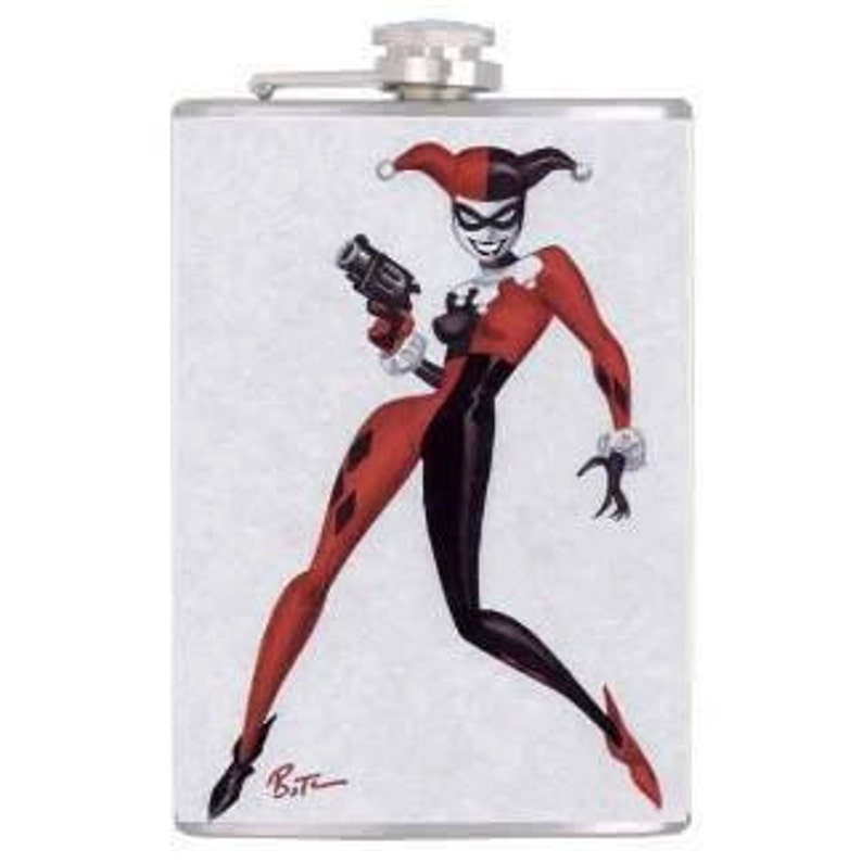 8oz Stainless Steel Wrapped Harley Quinn Flask Etsy
