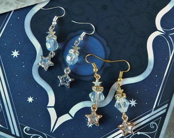 North & South Star Drop Earrings (star, cosmic, night sky, Night court, acotar)