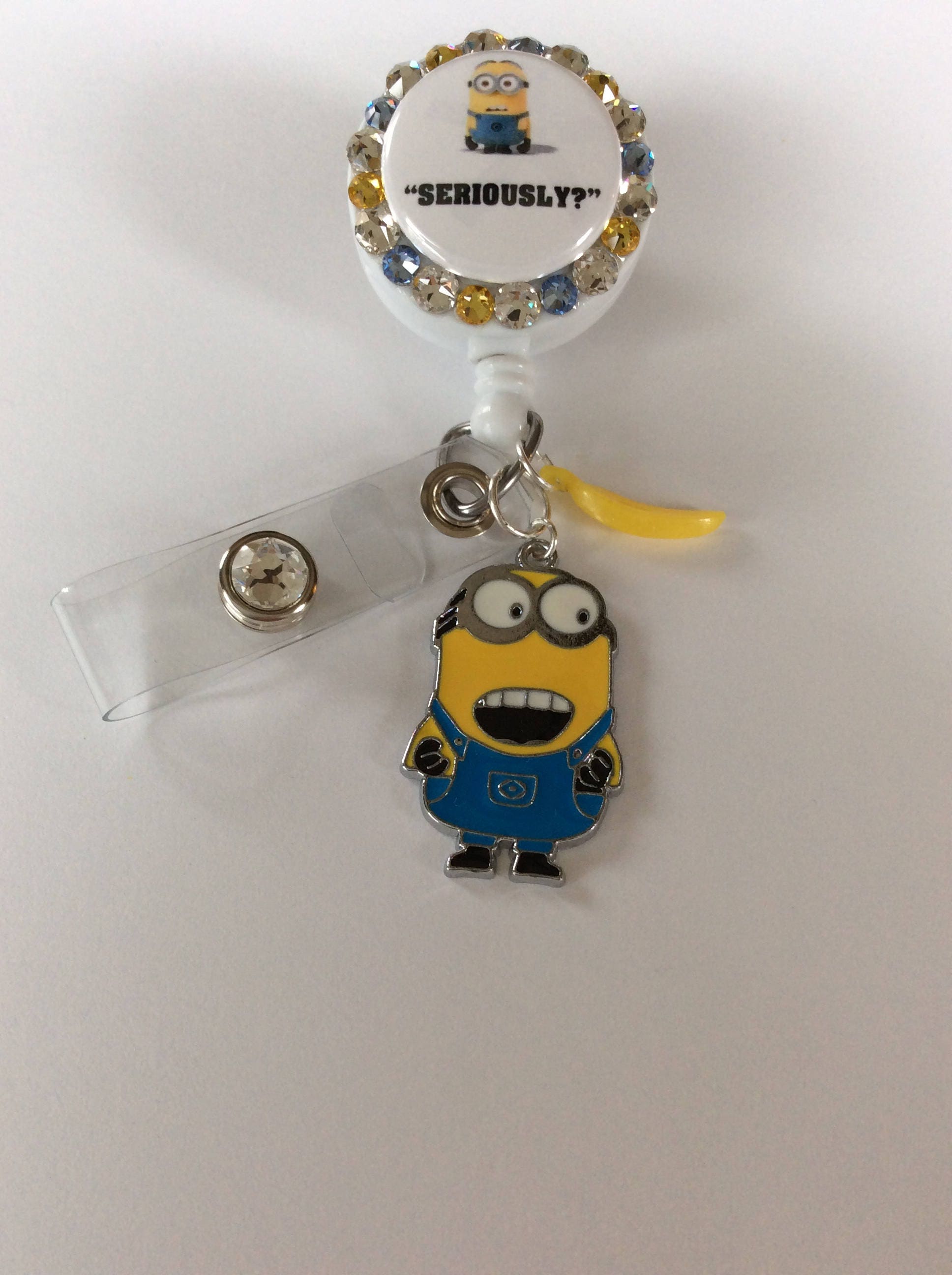 Minion Retractable Reel Badge/id Holder With Charms Etsy