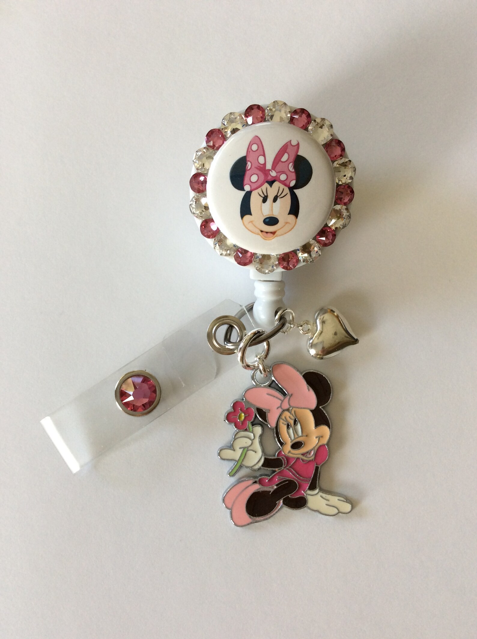 Minnie Mouse Decorative Badge/id Holder With Charms Etsy