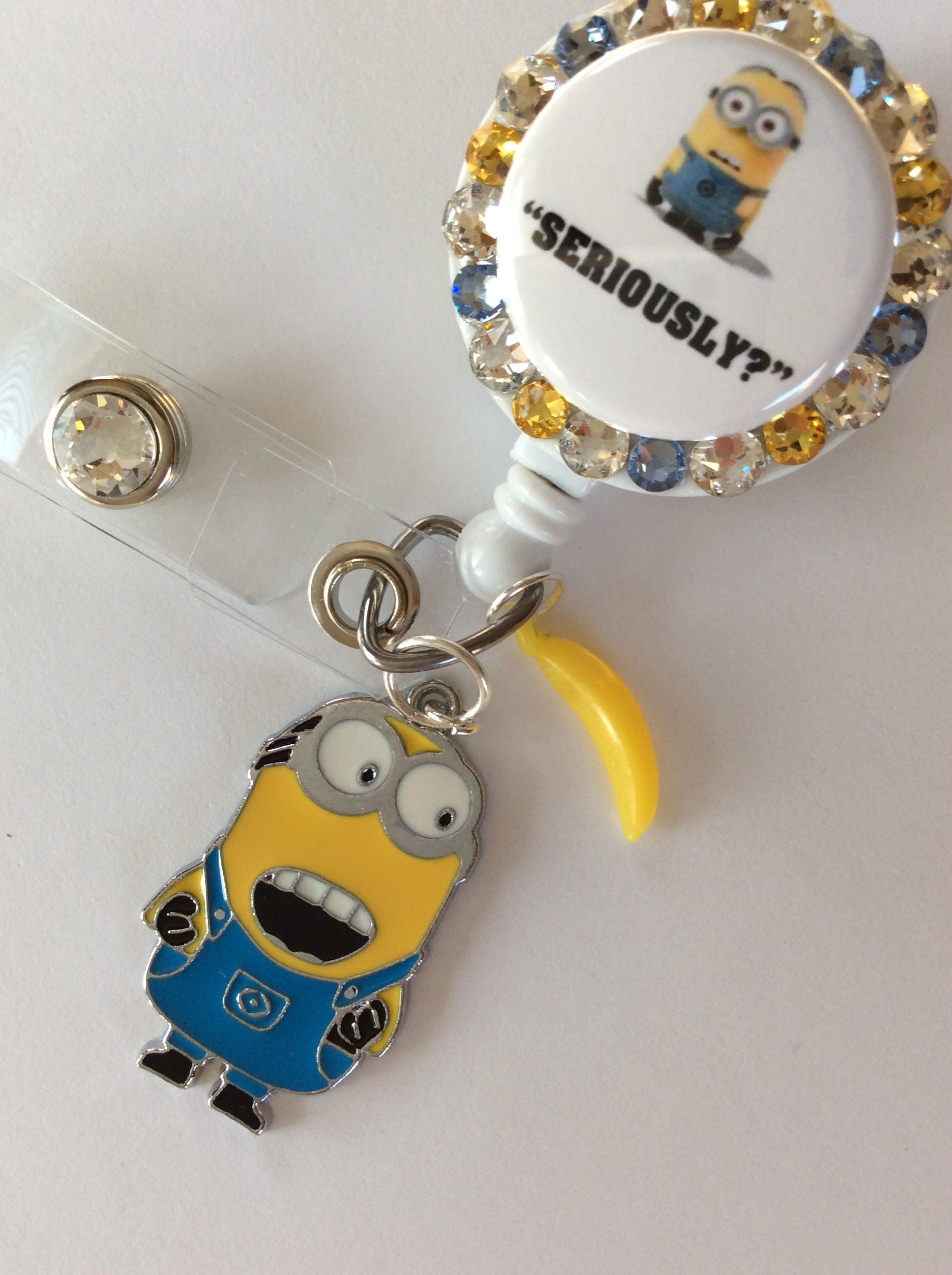 Minion Retractable Reel Badge/id Holder With Charms Etsy