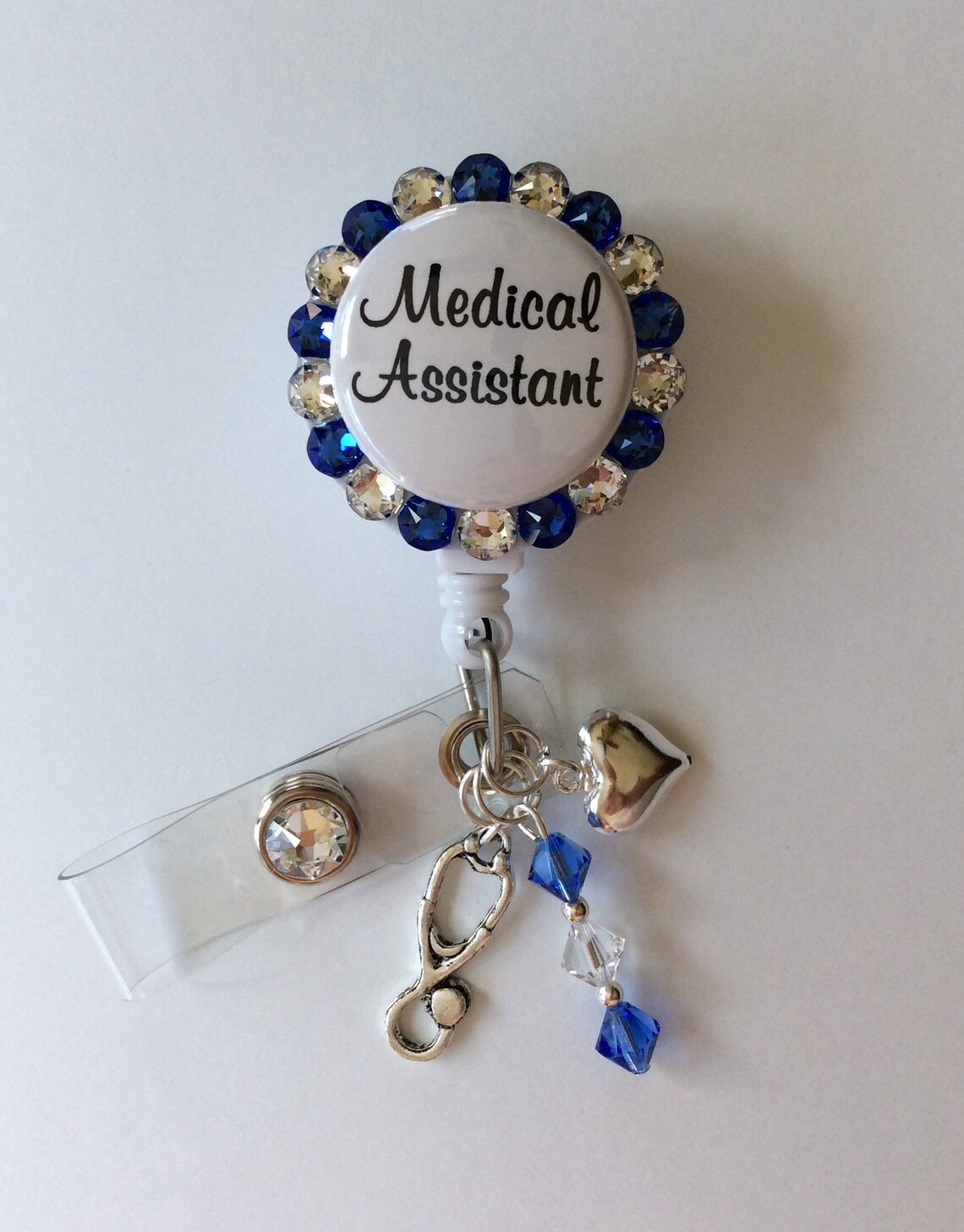 Medical Assistant Retractable Badge Holder With Charms/beads Etsy