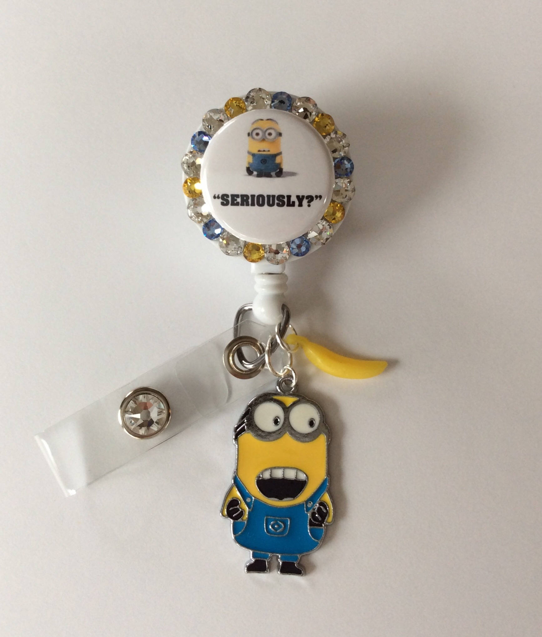 Minion Retractable Reel Badge/id Holder With Charms Etsy