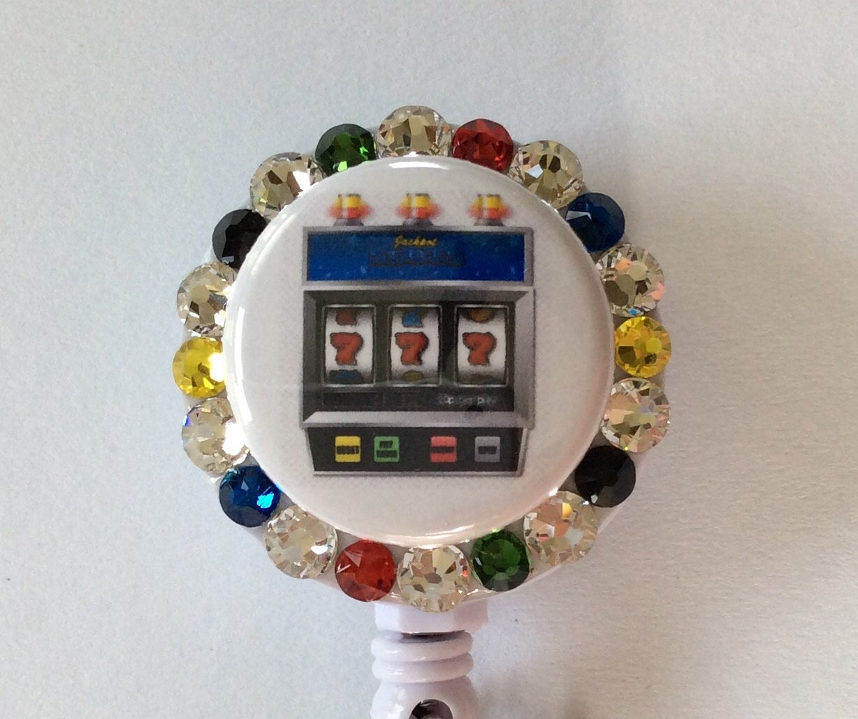 Slot Machine Casino Gambling Decorative Badge Holder With Etsy