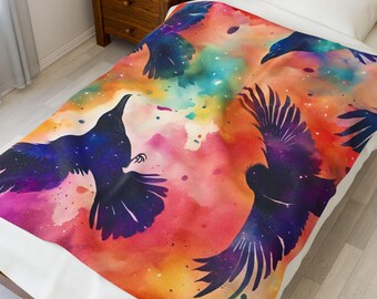 Pluche deken aquarel raaffluweel: knus bedsprei