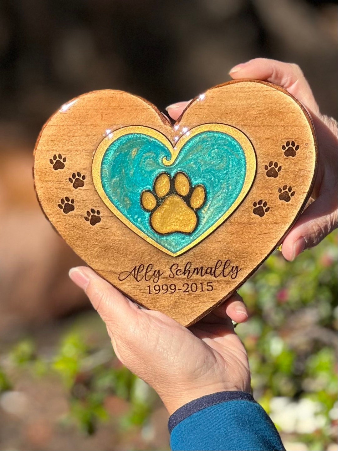 Wood/epoxy Pet Memorial Personalized Etsy