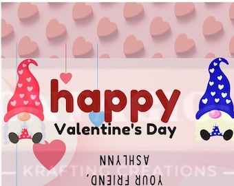 Personalized Valentine's Day Chocolate Bar Wrapper/Label! PERSONALIZE with name! Ready to print! Gnome Favor School Class Office SVG/PNG