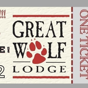 Personalisierte Überraschung Großartiges Wolf-Lodge-Eintrittskarten-Angebot! Mit einem Namen & Datum aktualisiert! Fertig zum Drucken!  FERTIG AM SELBEN TAG!