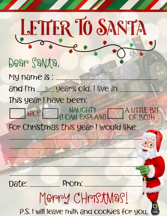Dear Santa; Letter to Santa Digital File; Night Before Christmas