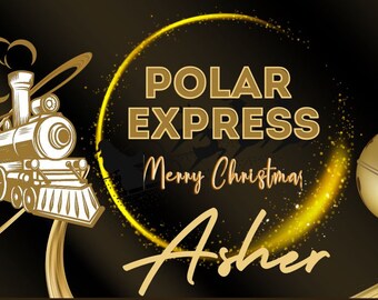 Personalized Holiday Train Ride Ticket! Express Train Ride! Golden ticket! Digital PNG
