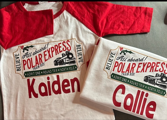 Camisetas o raglan personalizadas de Polar Express Polar Express camisetas navidenas camisetas festivas pijamas de Polar Express Etsy Mexico