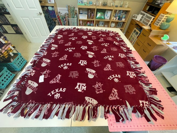 Texas A M Aggies Print Fleece Tie Blanket Etsy