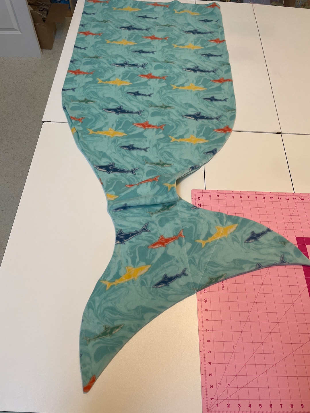 Shellytails Fleece Mermaid Tail Sleeping Bag Style Blanket in Etsy