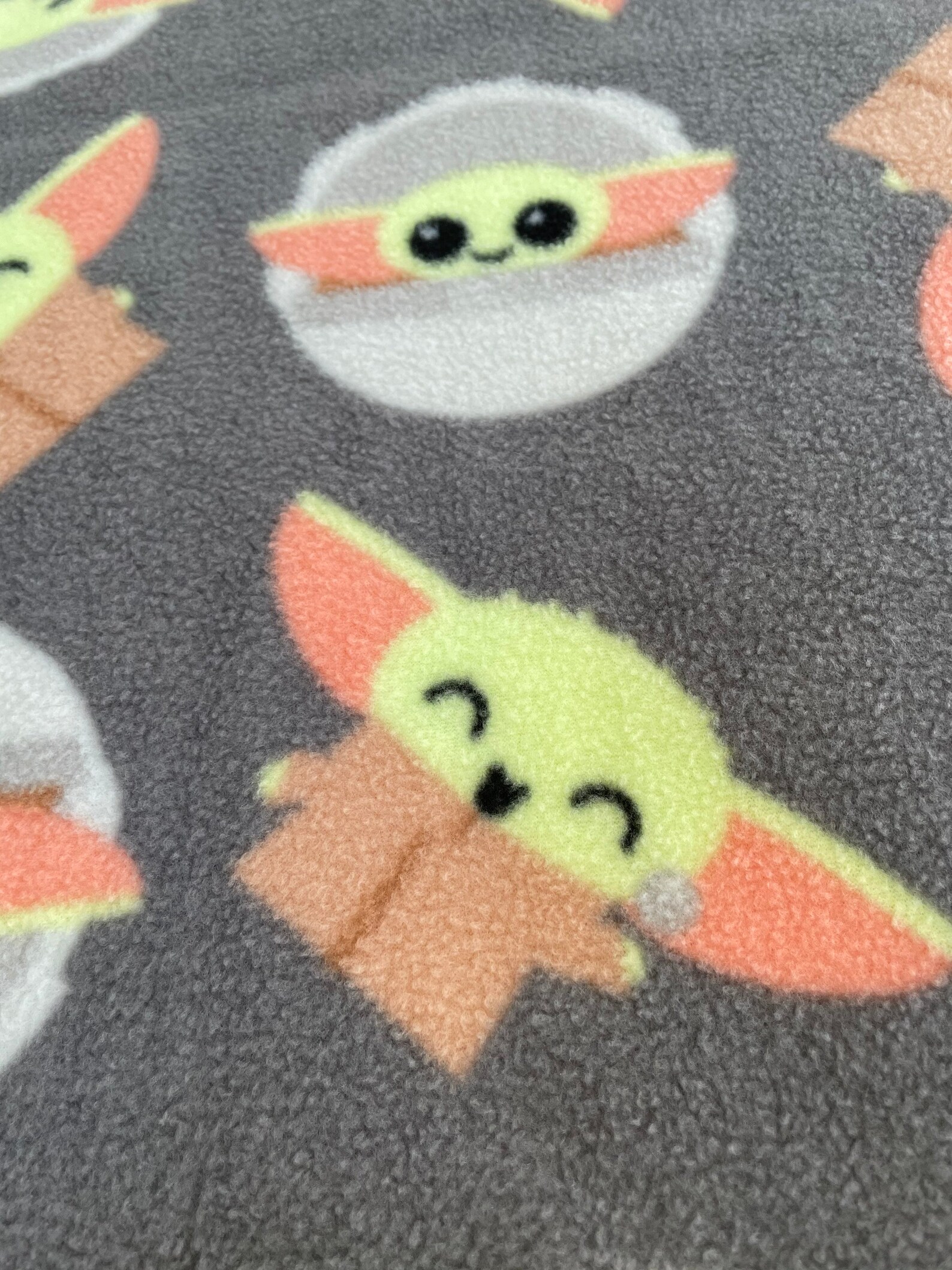 Baby Yoda print fleece tie blanket with a soft lime green Etsy