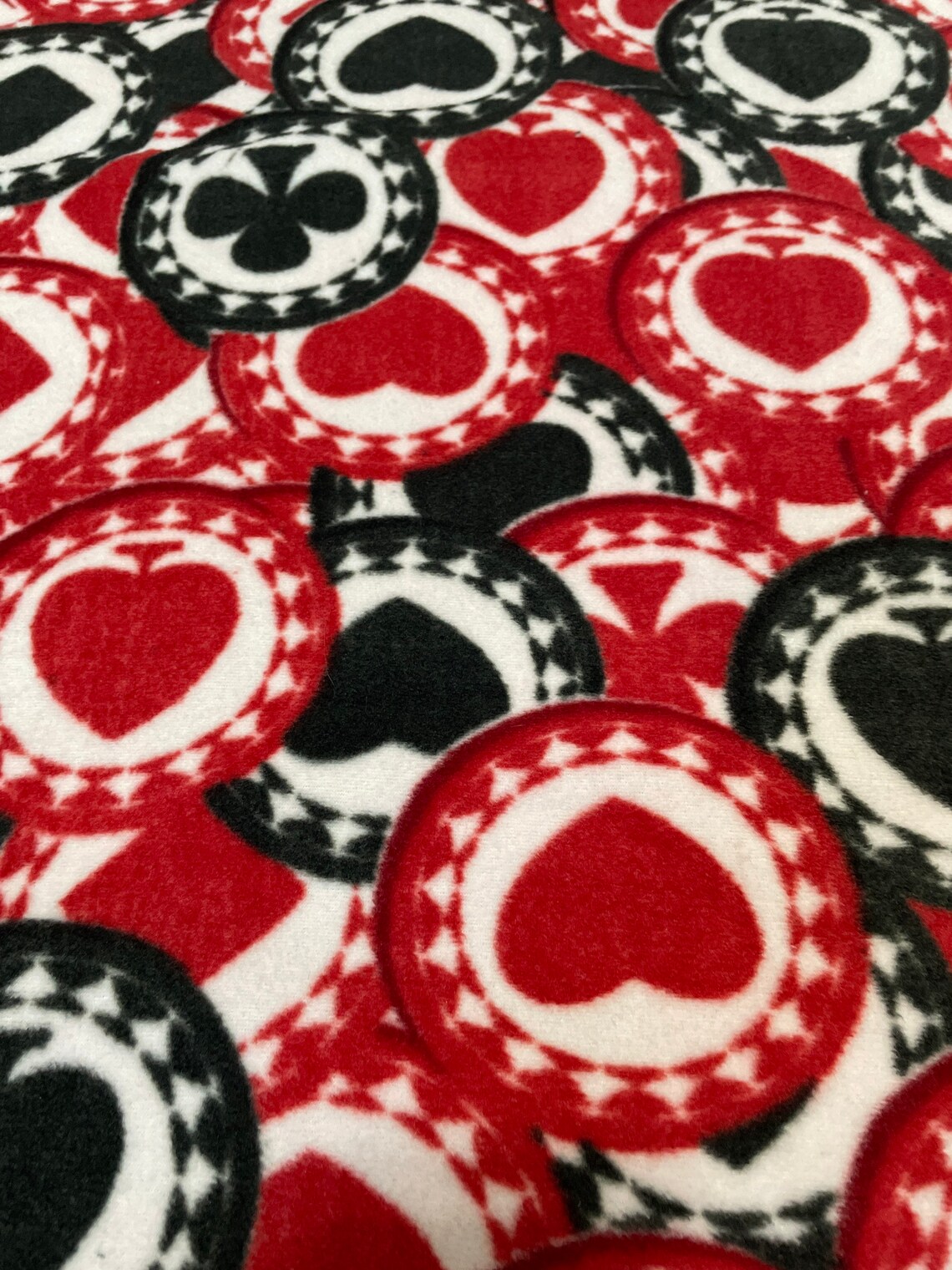 Poker Chip Fleece Tie Blanket Print Etsy