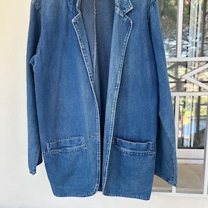 Vintage Blue denim coat/ jacket 1980s