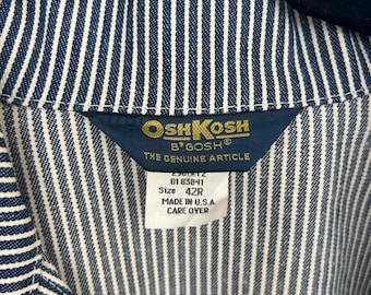 Vintage rare Deadstock OshKosh B’Gosh jacket with 4 pockets and original metal buttons / Southern Pacific Lines . Made in USA Size 42 R