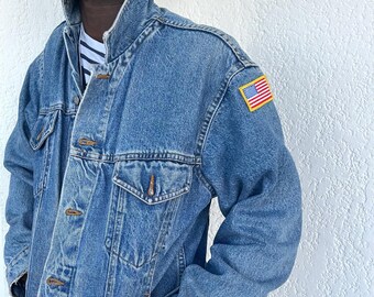 Vintage 1980s  Harley Davidson denim jacket size M
