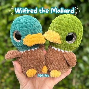 Crochet PATTERN: Wilfred the Mallard, NO SEW (English)