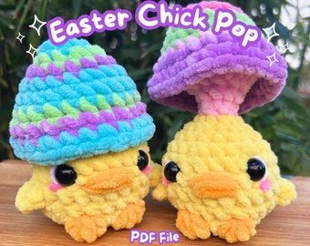 Crochet PATTERN: Easter Chick Pop, NO SEW (English)
