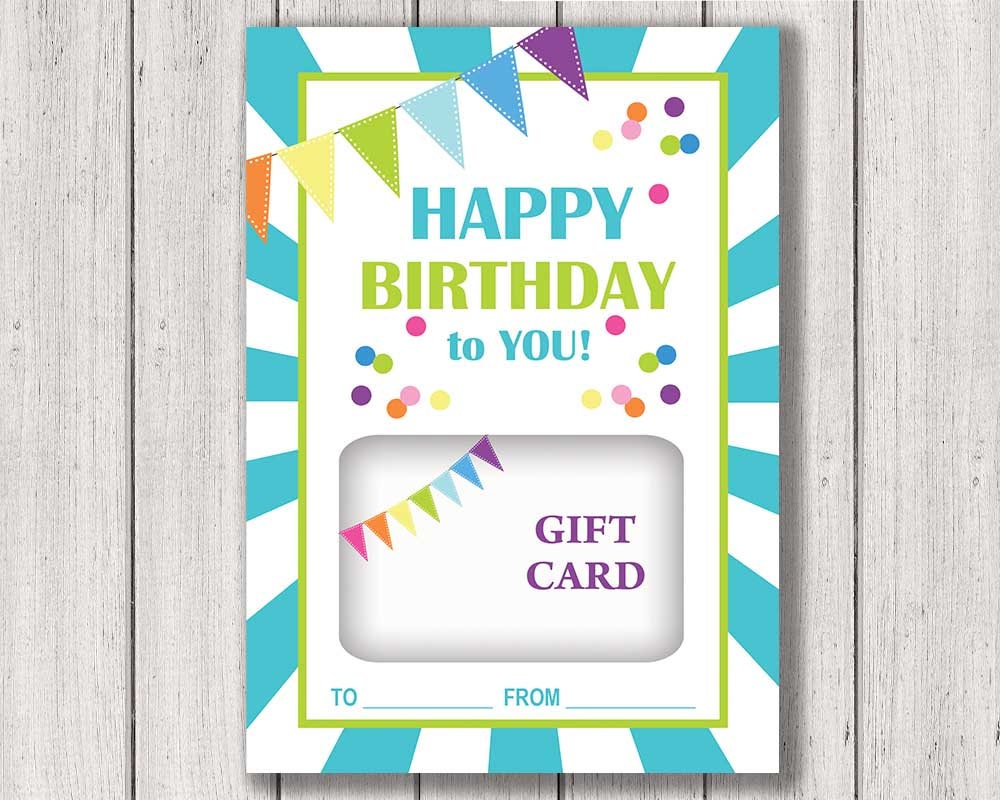 Birthday Gift Card Holder Printable Gift Card Holder Happy