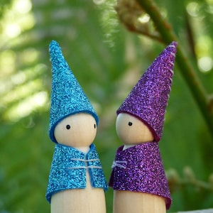 Glitter Gnome, Peg Doll Gnome, Choose Your Colour, Non-Shedding Wool Felt Gnome, Steiner Inspired image 4