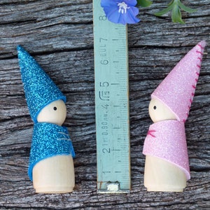 Glitter Gnome, Peg Doll Gnome, Choose Your Colour, Non-Shedding Wool Felt Gnome, Steiner Inspired image 9