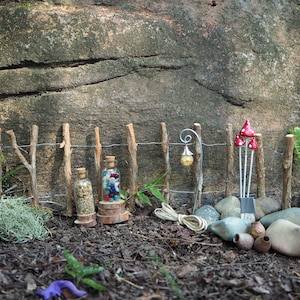 Rustic Fairy Garden Kit, Gift Box of Fairy Accessories, Natural Fairy Materials image 4