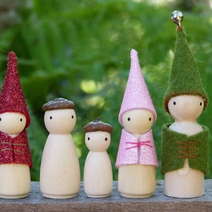 Glitter Gnome, Peg Doll Gnome, Choose Your Colour, Non-Shedding Wool Felt Gnome, Steiner Inspired image 8