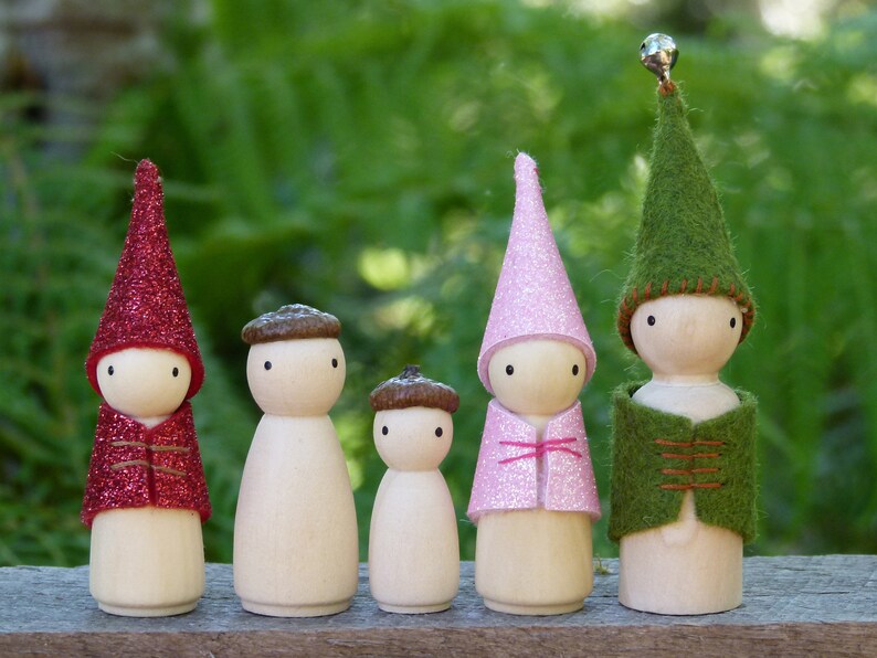 Glitter Gnome, Peg Doll Gnome, Choose Your Colour, Non-Shedding Wool Felt Gnome, Steiner Inspired image 8