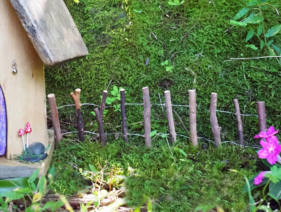 Rustic Fairy Fence, Fairy Garden Fence, Miniature Fence, Flexible Twig  Fence