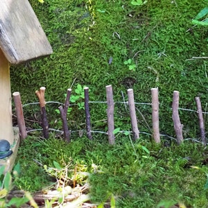 Rustic Fairy Fence, Fairy Garden Fence, Miniature Fence, Flexible Twig Fence