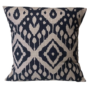 Iliv Marrakech Ink Blue Ikat Aztecrint Cushion Cover 16” 18”