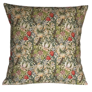 William Morris Golden Lily Multi Cream Arts Crafts Cushion Cover 16”