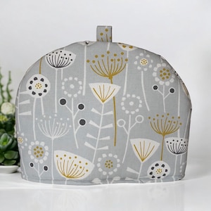 Bergen Floral Grey Ochre White 3 Layer Tea Cosy