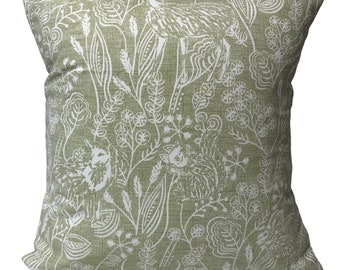 1 x  Clarke & Clarke Westleton Light Sage Country Style Fox Hedgehog Green Cushion Cover 16” - 24”