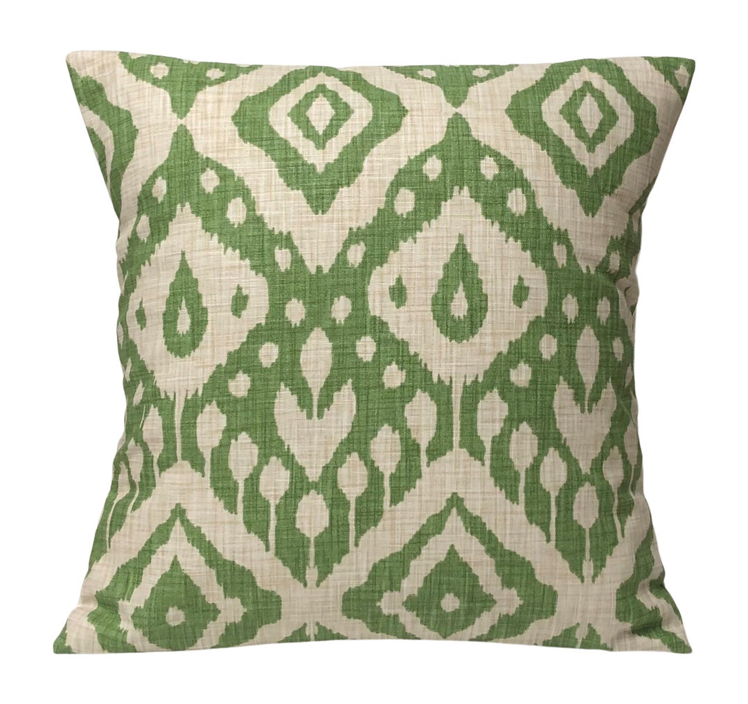 Iliv Marrakech Emerald Green Ikat Aztec Print Cushion Cover