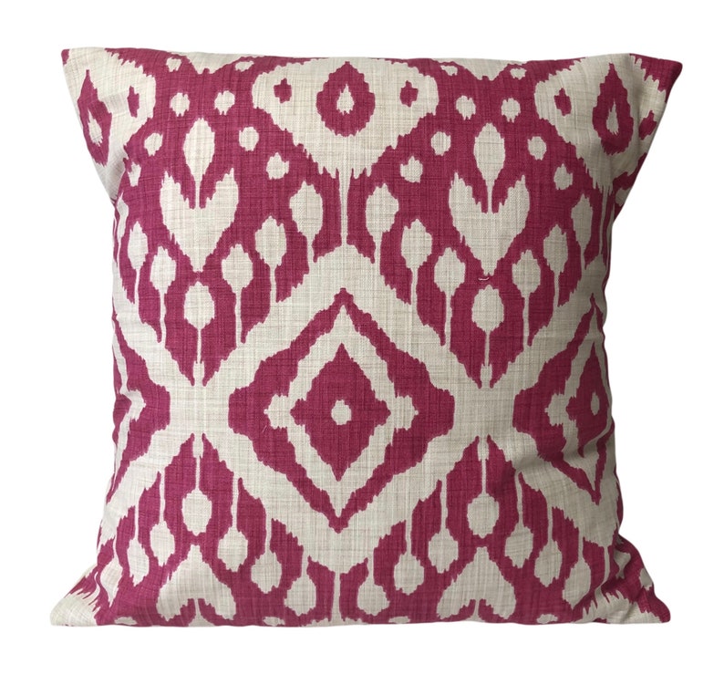 Iliv Marrakech Begonia Pink Ikat Aztec Print Scatter Throw Cushion Cover 16” 18” 20” 22” image 1