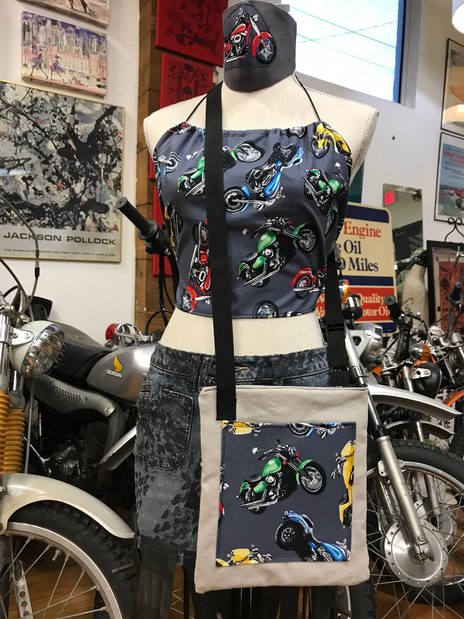 Motorcycle Crossbody Bag Biker Chick Bag Chopper Messenger Bag Etsy