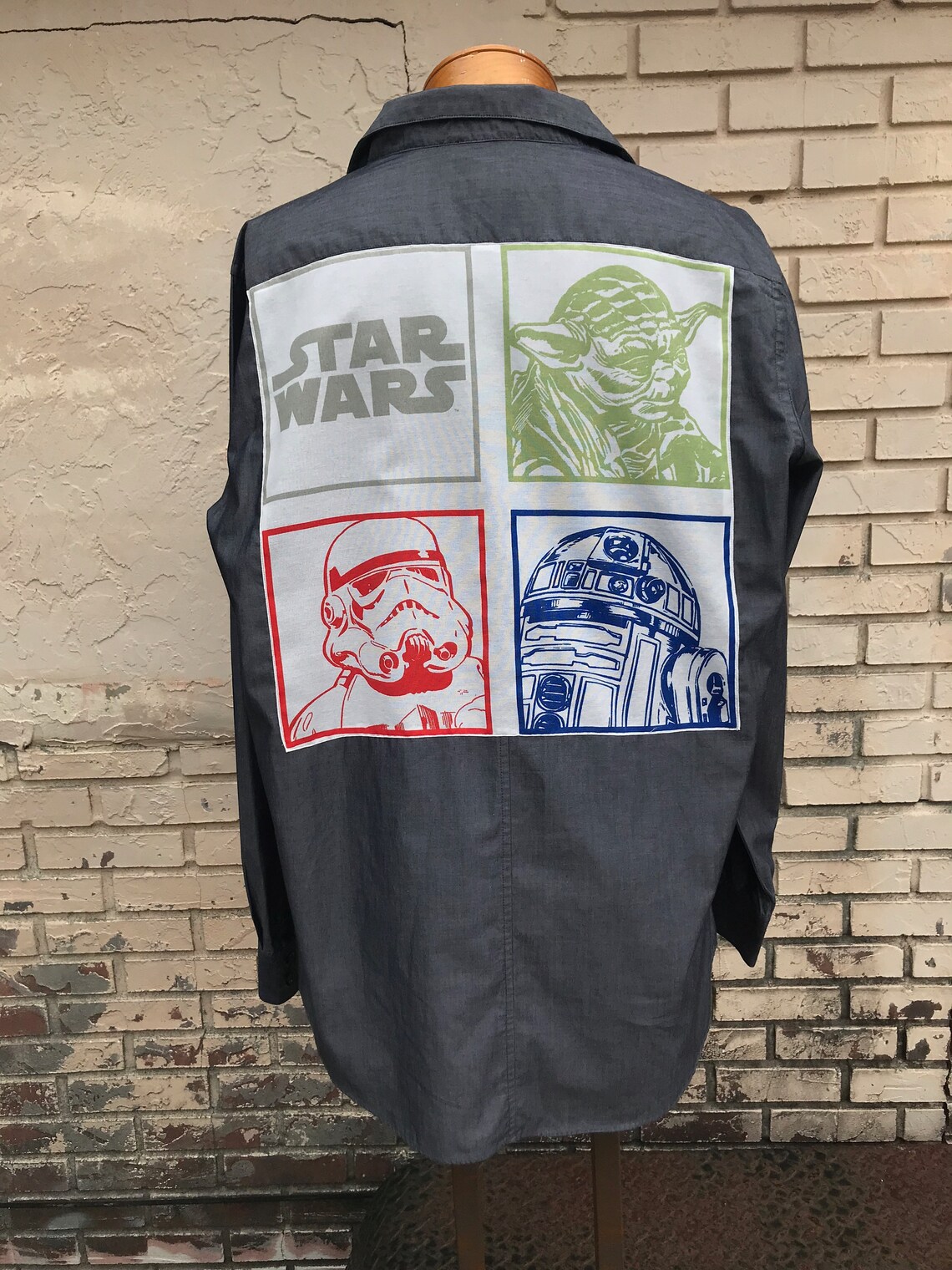Star Wars Button Down Shirt Rare Vintage Star Wars Fabric Etsy México
